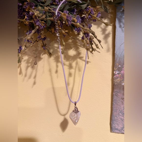 Hand Crafted Jewelry - Hand Crafted Lavender Crystal Necklace